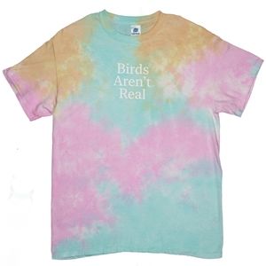 Birds Aren't Real - Pink Tie Dye Tee Shirt